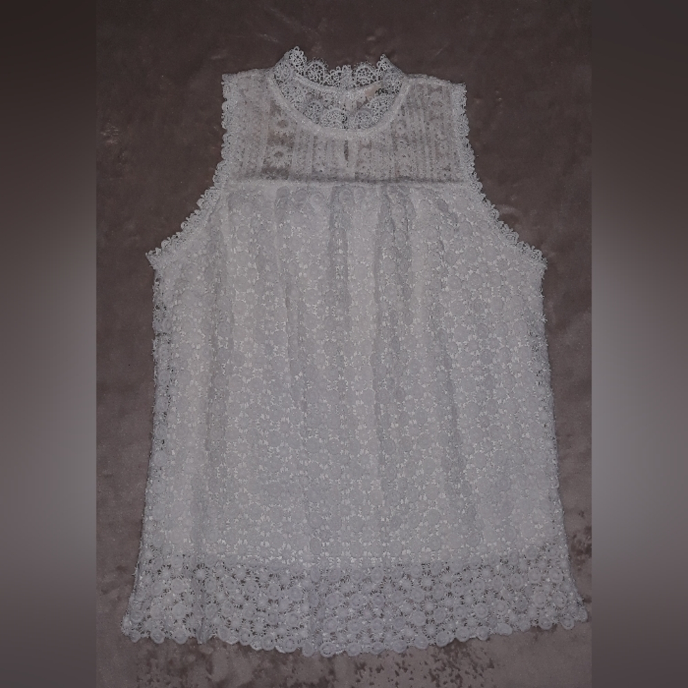 SMALL WHITE LACE "LISTICLE" BLOUSE